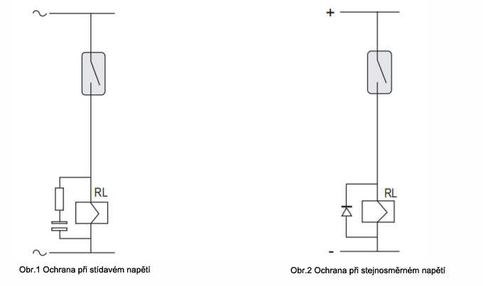 Schema zapojení pro ošetření kontaktu plovákového spínače